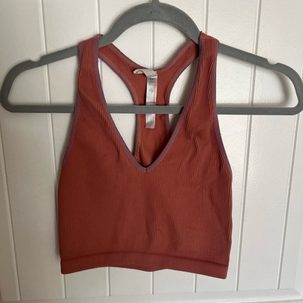 FP Movement by Free People Ribbed Racerback Bralette — Rusty Terracotta